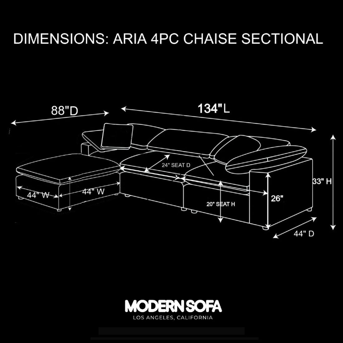ARIA MODULAR 4-PIECE CHAISE SECTIONAL - Image 2